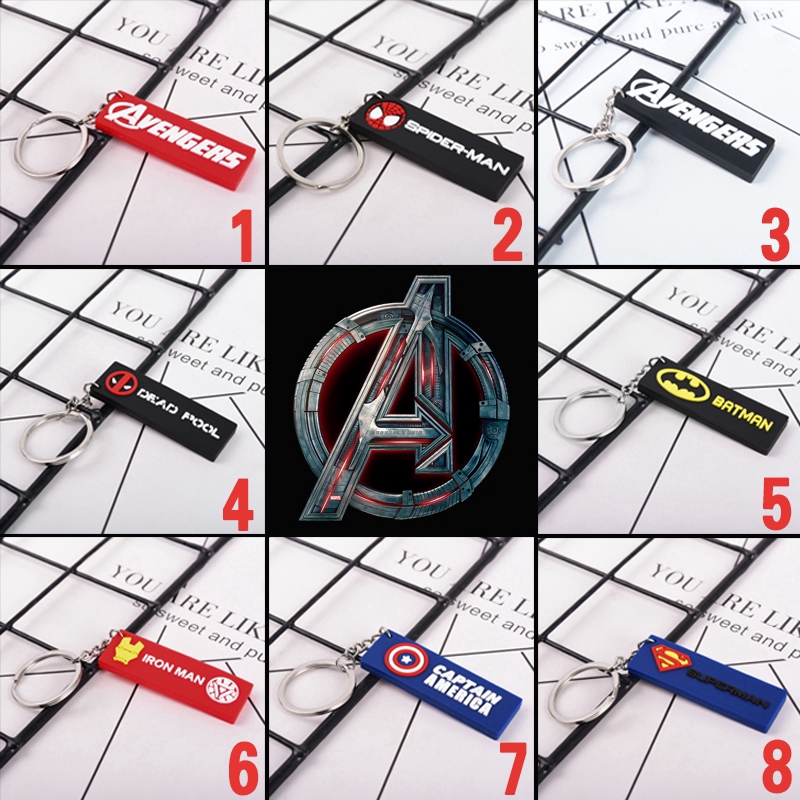 Móc khóa hình Captain America bằng da PU độc đáo