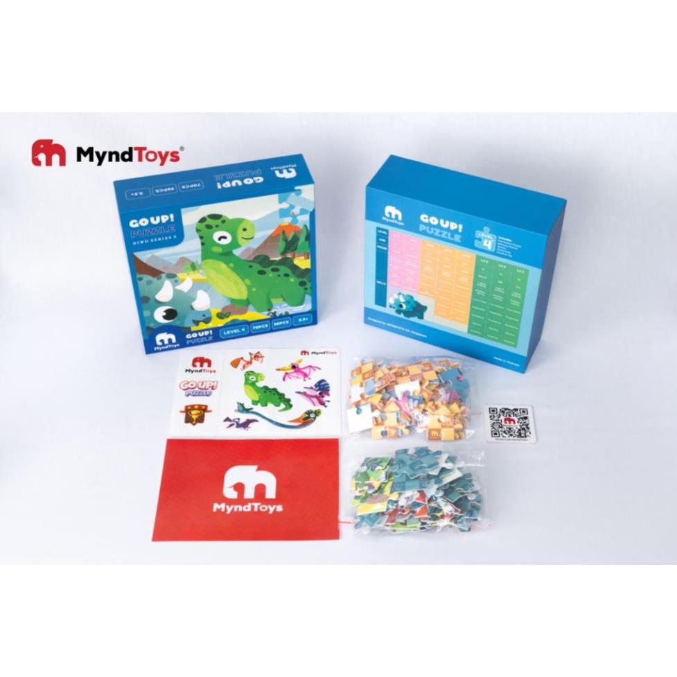 Đồ Chơi Xếp Hình Thông Minh MyndToys - Go Up! Puzzle Level 4 - Dino Series - Dành Cho Các Bé Trên 3 Tuổi