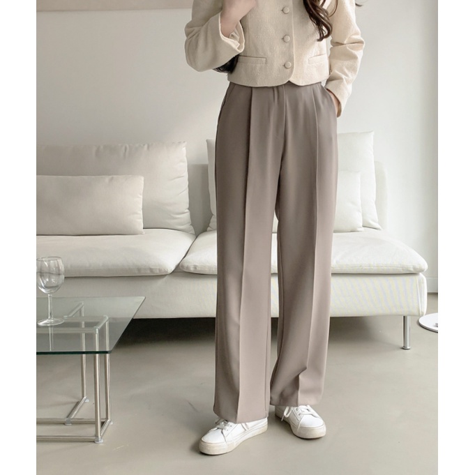 Quần vải slacks Hàn Quốc basic chọn size theo chiều cao và vòng eo