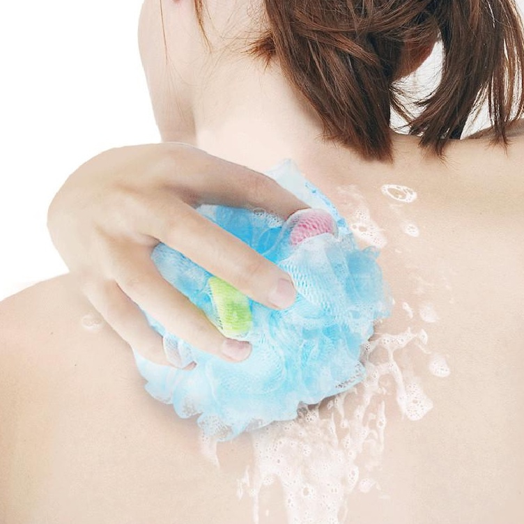 Bông tắm lưới mềm mại tẩy tế bào chết chăm sóc da sử dụng tiện lợi