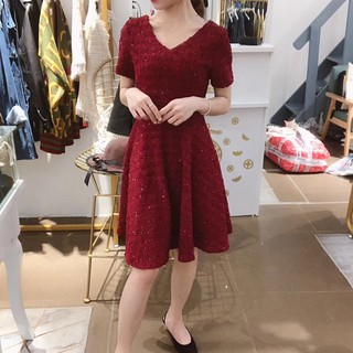 (ORDER) VÁY NHŨ BLING BLING ĐỎ ĐUN( ẢNH THẬT LÀ 3 ẢNH CUỐI )