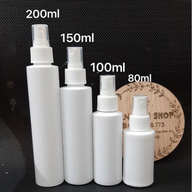 Chai nhựa trắng đục vai vuông phun sương