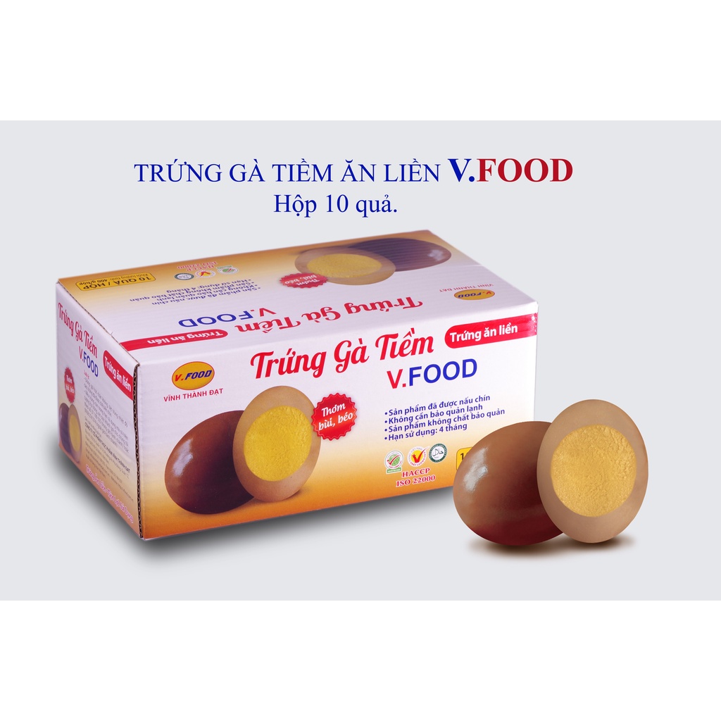 Trứng gà tiềm Vfood hộp 10 quả