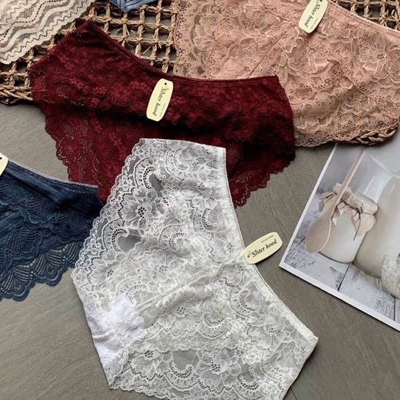 Quần lót ren thái form to lưng cao -Quần lót nữ vải ren mềm mại xuyên thấu