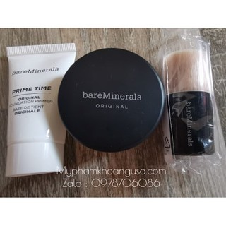 Combo phấn nền khoáng Bareminerals Original và kem lót Prime time size Travel