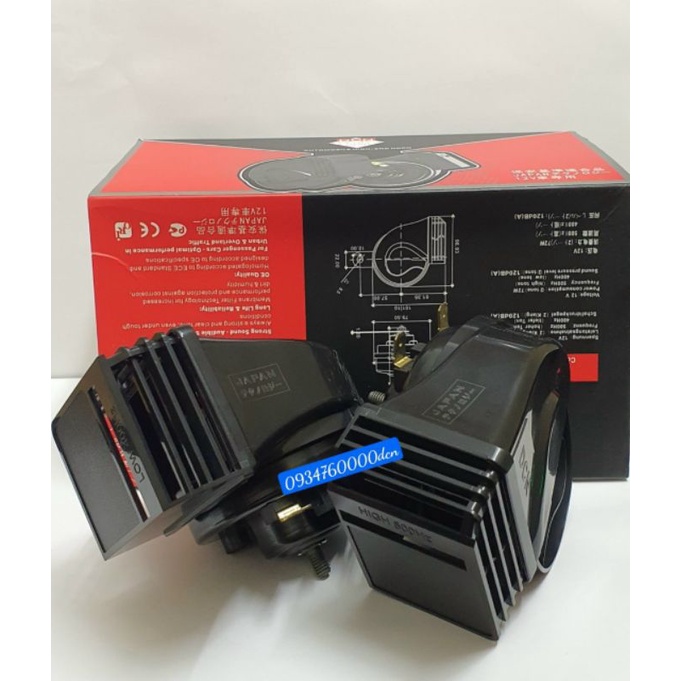 Còi Chống nước DCN japan 12V, sản phẩm 1 đổi 1 trong vòng 12 tháng