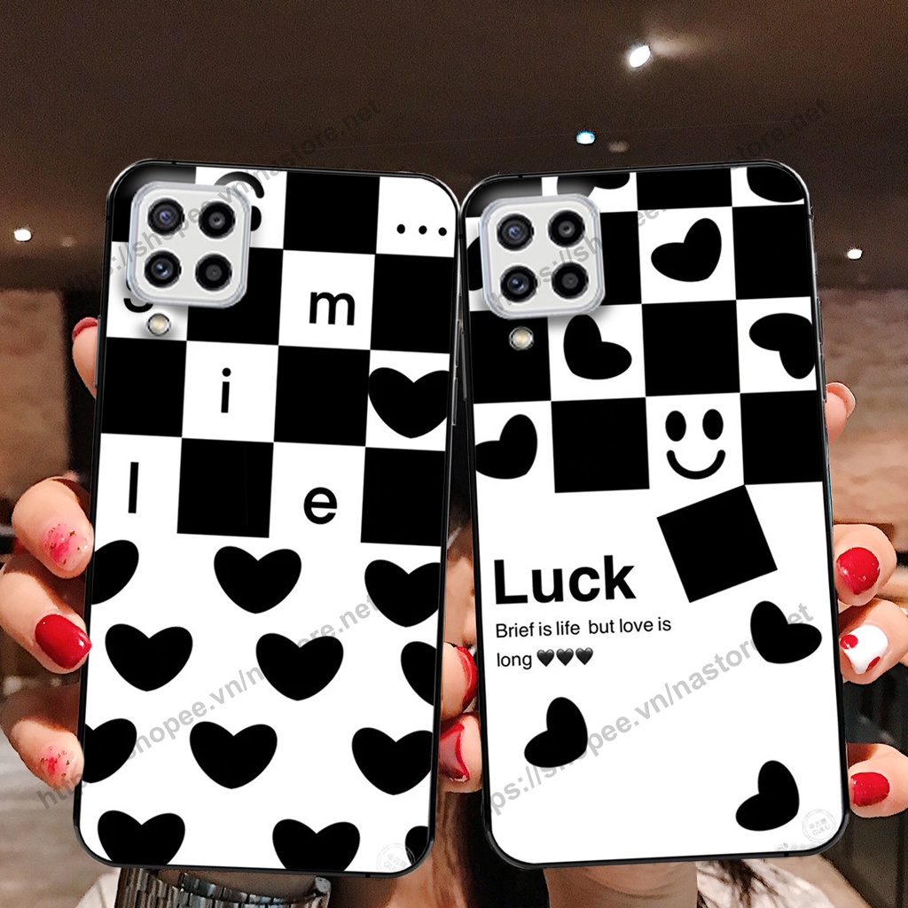 Ốp lưng Samsung M32 / M62 trái tim họa tiết caro, mikey họa tiết beabrick kaws cute