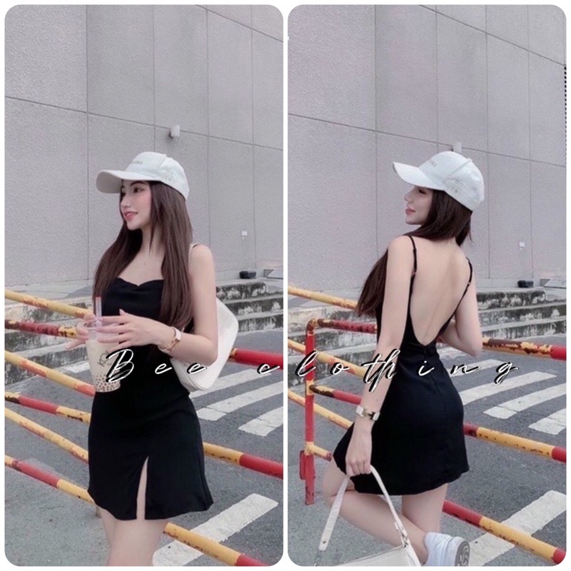 ĐẦM 2 DÂY HỞ LƯNG XẺ TÀ ( Có muốt ngực)