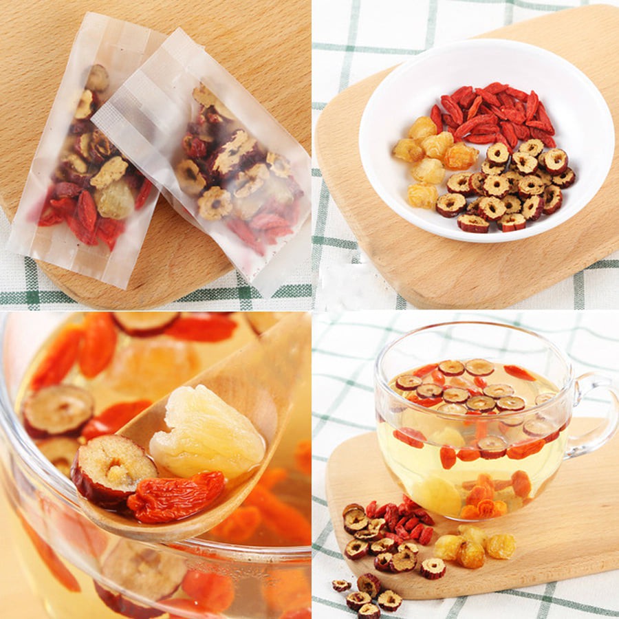Trà thảo mộc long nhãn mix với táo đỏ và kỷ tử