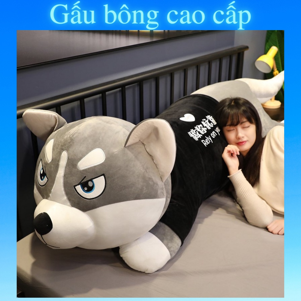 Gấu bông to Chó mũi tim 🛡𝑯𝒂̀𝒏𝒈 𝑪𝒂𝒐 𝑪𝒂̂́𝒑🛡, gối ôm hình thú nhồi bông siêu cute, kích thước 1m3 / 1m