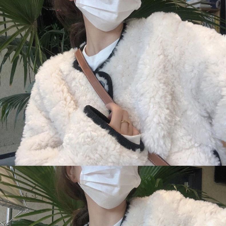 Áo khoác lông chạy viền túi hộp, chất lông cừu 2 mặt siêu dày đẹp mềm mại, lên dáng cực xinh (A01) CAO CẤP | BigBuy360 - bigbuy360.vn