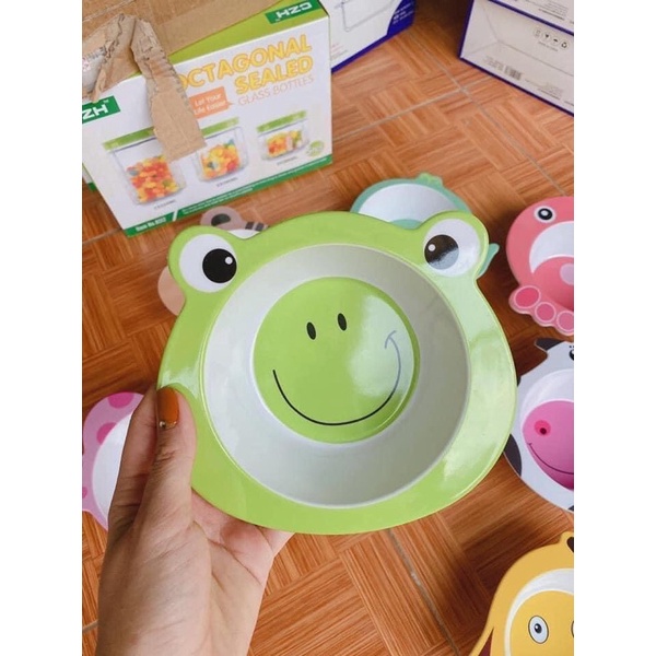 Bát ăn dặm sợi tre hình thú an toàn cho bé