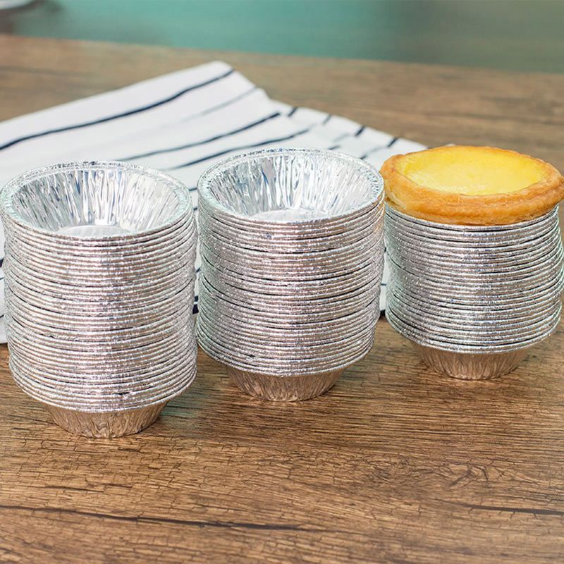 Set 100 Khuôn giấy bạc Làm Bánh Tart Bằng Lá Nhôm Tiện Dụng