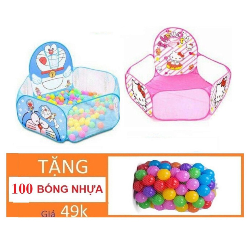 LỀU BÓNG RỔ/ QUÂY BÓNG RỔ/ NHÀ BÓNG DOREMON/ KITTY TẶNG KÈM 100 BÓNG - Shop Lộc Hoa