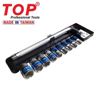 Bộ tuýp 10 chi tiết top tbs-12250 - đầu tuýp dr 1/2" 10-24mm cần cong chữ l