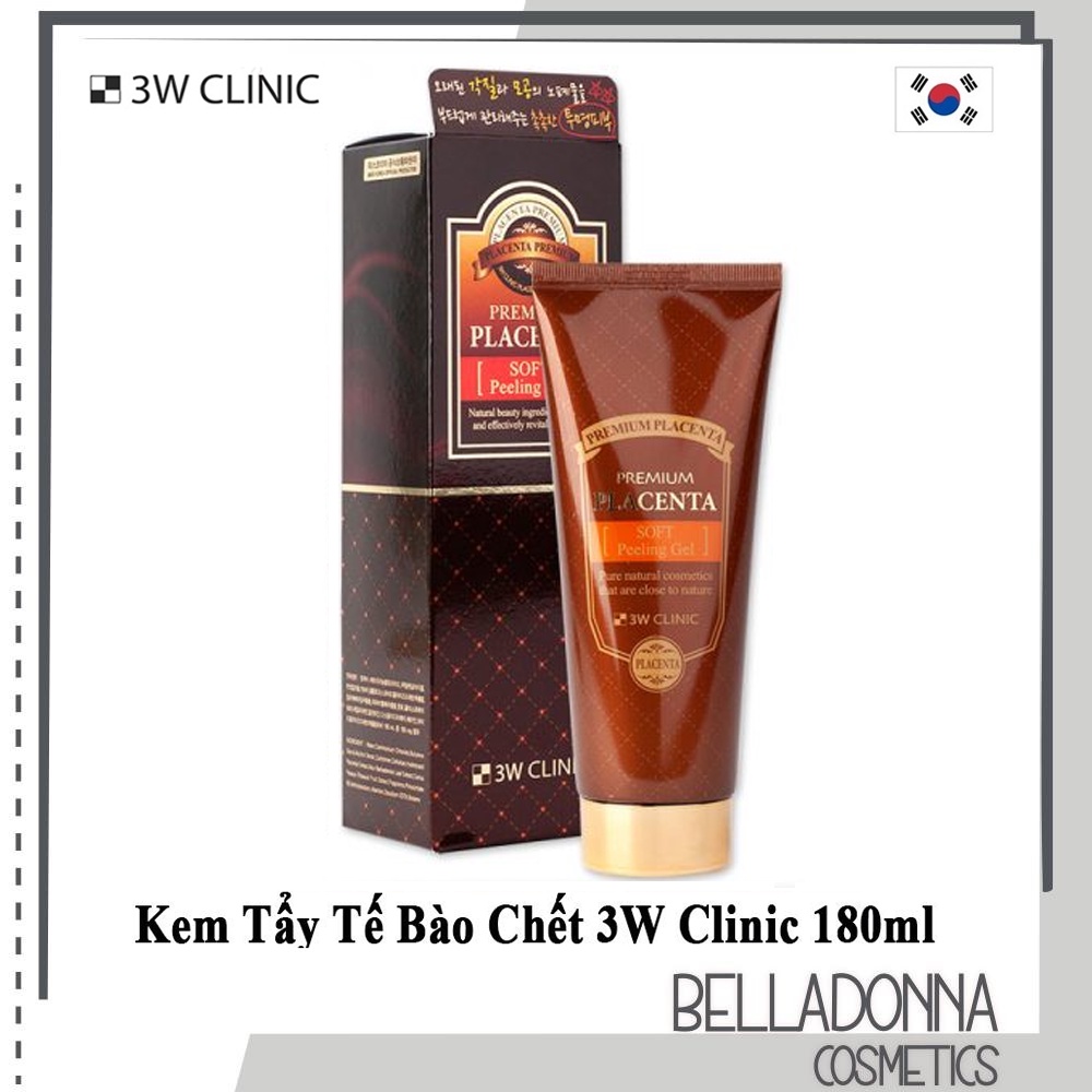 Gel Tẩy Tế Bào Chết Nhau Thai Cừu 3W Clinic Premium Placenta Soft Peeling Gel 180ml