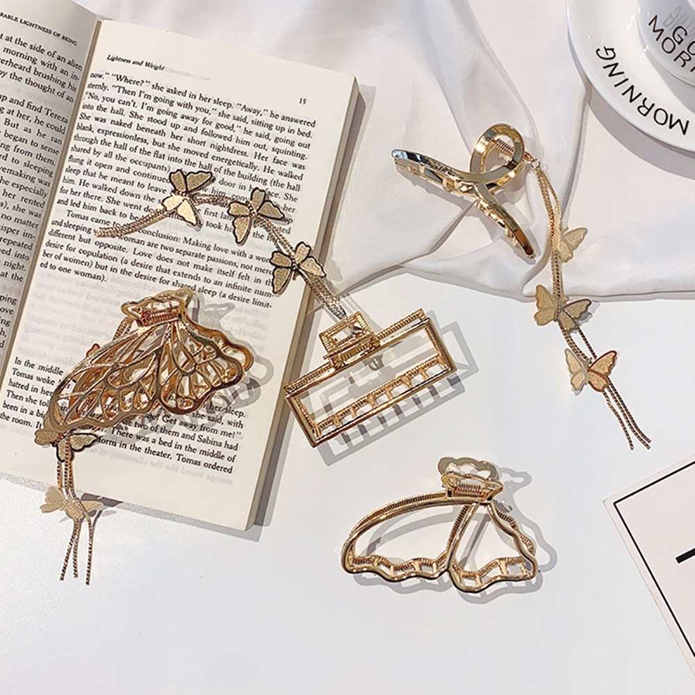 Kẹp Tóc Hình Bướm Bằng Hợp Kim Phong Cách Hàn Quốc Cổ Điển Cho Nữ