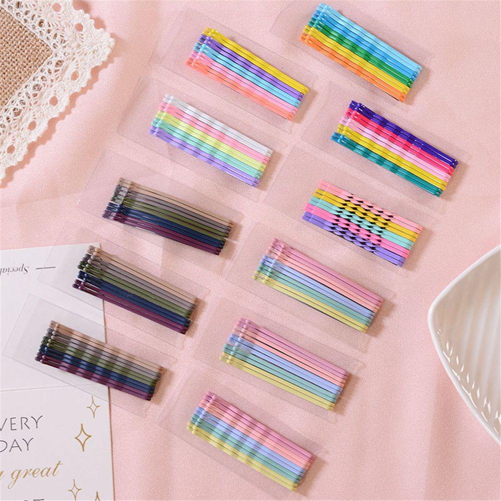 FUTURE 10pcs Korean Style Curly Wavy Grips Hairstyle Hairpins Children Hair Clip Candy Color Clip Women Bobby Pins New Metal Baking Paint Styling Hair Accessories Girl Hairpin