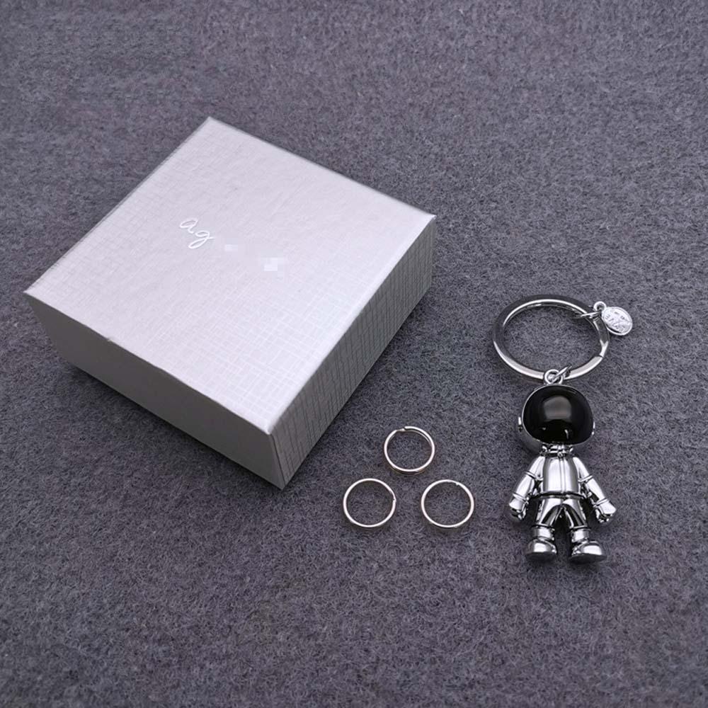 LANFY Giá Đỡ Móc Khóa Xe Hơi Hình Mèo 3D Màu Bạc