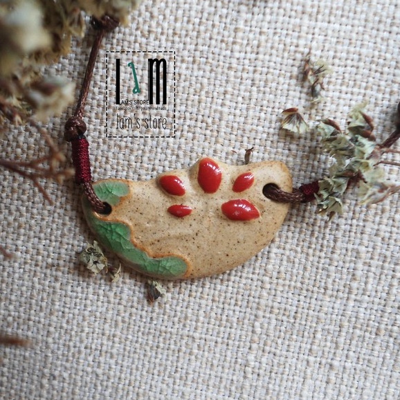 Dây chuyền gốm nam nữ mặt gốm thô độc đáo, vòng cổ handmade bằng gốm đẹp