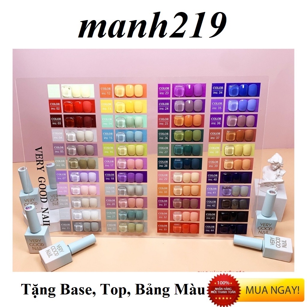Set Sơn Gel Very Good Nail 44 màu [ Tặng kèm Bảng Màu + Base + Top ]