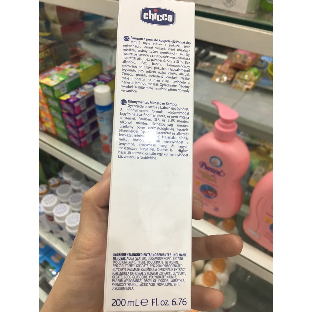 SỮA TẮM GỘI CHICCO CHIẾT XUẤT HOA CÚC 0M+ 200ML/ 500ml