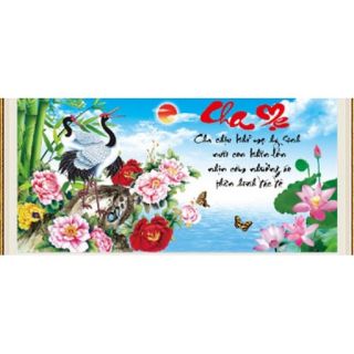 Tranh thêu chữ thập 3d cha mẹ LV3142