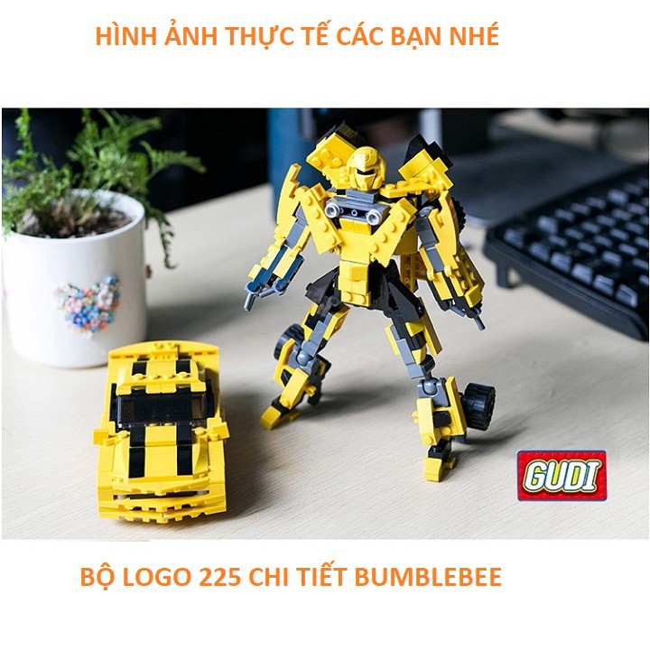 [LEGO 225 CHI TIẾT] BỘ LEGO Transformer BUMBLEBEE - Lego ô tô biến hình 225 chi tiết