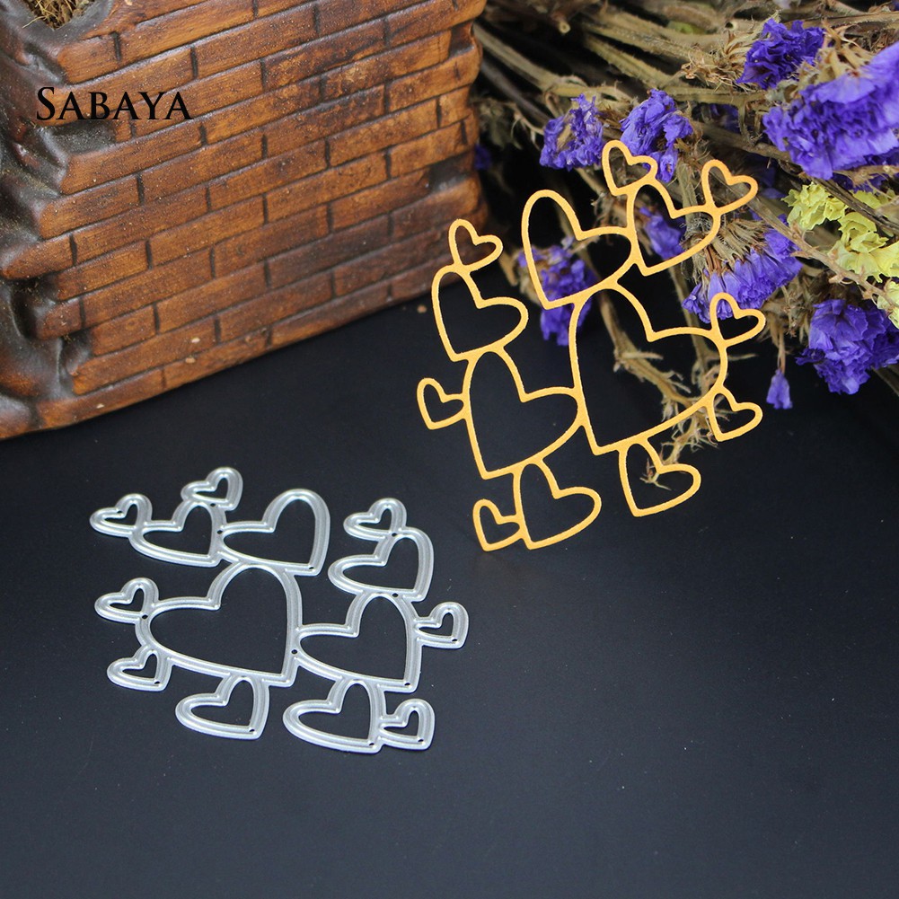 Khuôn Cắt Giấy Làm Từ Kim Loại Hình Trái Tim Cách Điệu Trang Trí Scrapbook