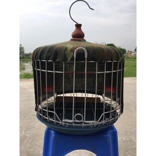Lồng nuôi cu gáy mây inox bọc vải rằn ri