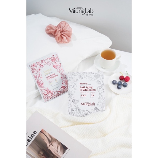 Mặt nạ chống lão hoá , dưỡng trắng da LÁNYBEAU Miunglab Premium Anti-Aging &amp; Whitening 25g Đỏ