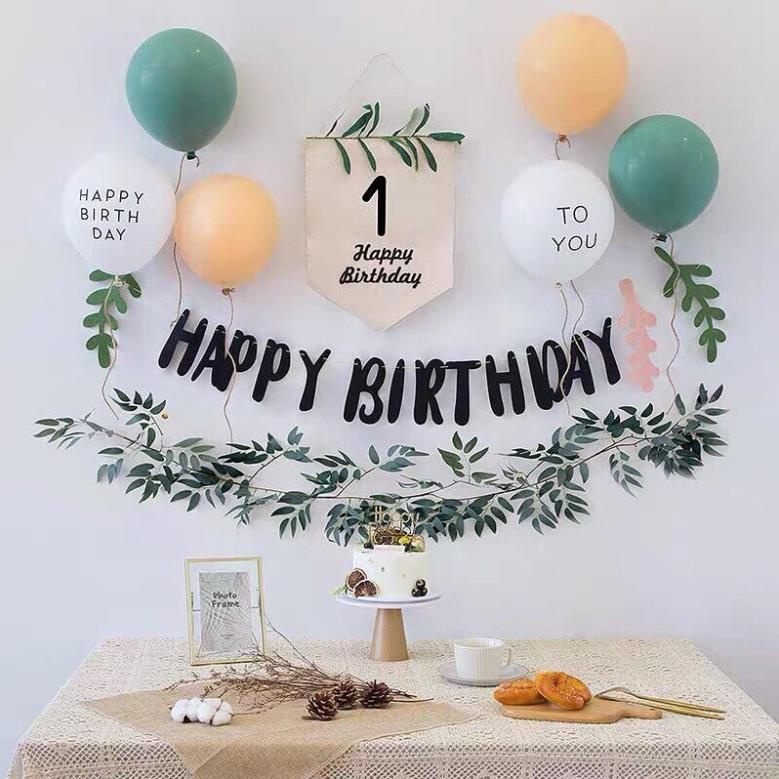 [ Mẫu mới] Dây chữ Happy Birthday vải dạ tone màu Hàn Quốc trang trí sinh nhật