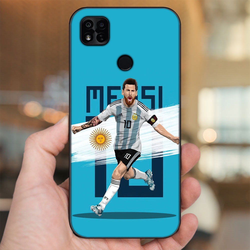 Ốp lưng Xiaomi Redmi 10A viền đen in hình Lionel Messi Barcelona PSG