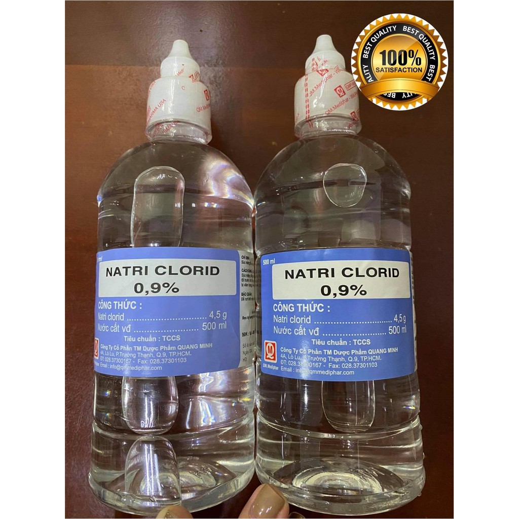 [HOÀN XU EXTRA] NƯỚC MUỐI SINH LÝ NATRI CLORID QM (500ML) SÁT KHUẨN VÒM HỌNG