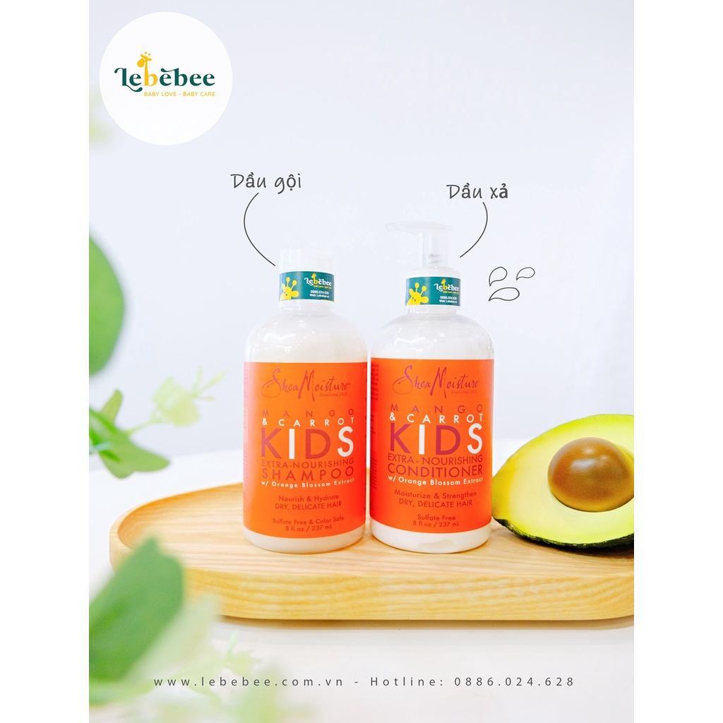 Dầu gội Shea Moisture Mango &amp; Carrot Kids Shampoo cho bé 237ml