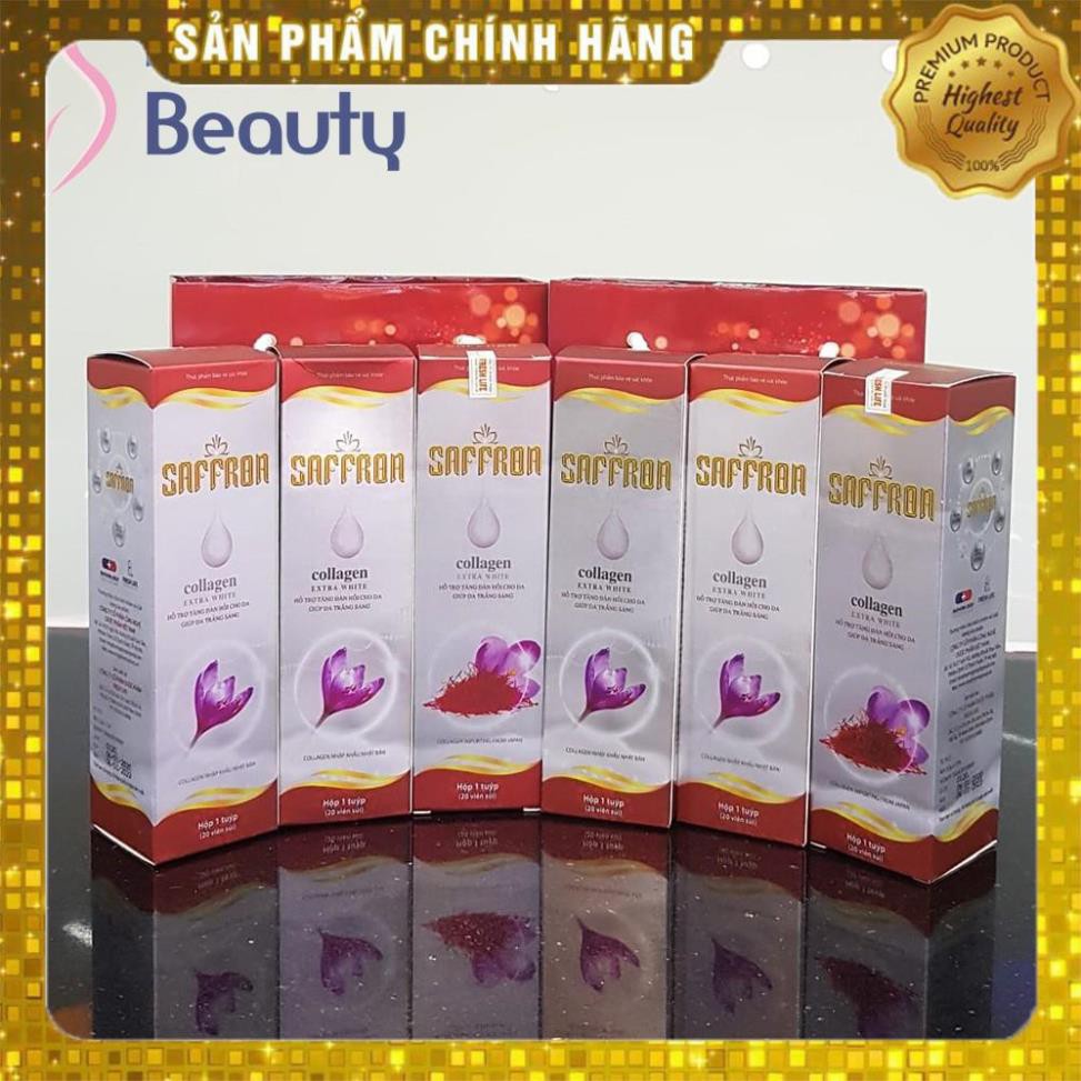 Viên Trắng Da Saffron Collagen Extra - Viên Sủi Cao Cấp Công Nghệ Nhật Bản - Chính Hãng Hộp 20 Viên | Thế Giới Skin Care