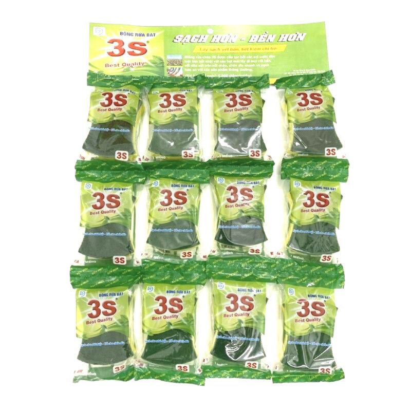 Miếng rửa chén bát bọt biển 3S mềm mịn
