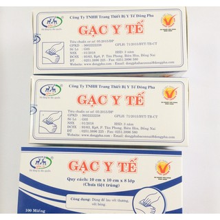 (Hộp 100 miếng) Gạc Y tế Đông Fa