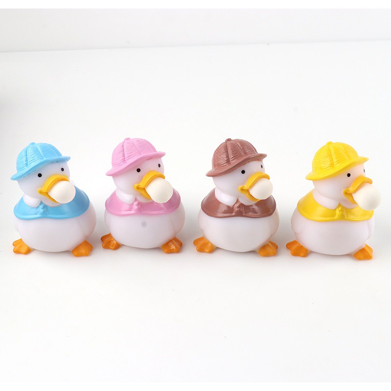 GUDETAMA SQUIShY Con Vịt Đội Mũ Thổi Bong Bóng cực đáng yêu mochi slime