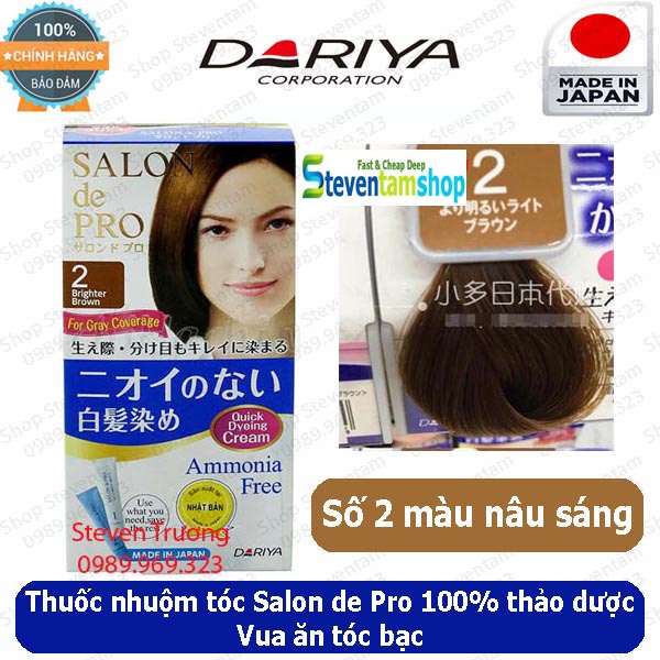 Thuốc nhuộm tóc Salon de Pro số 2 (Màu nâu sáng)