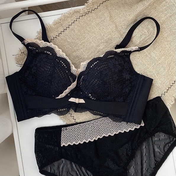Set bộ đồ lót nữ ren sexy cao cấp Hoangmiisu áo ngực nữa không gọng, mút dày nâng ngực Hoa Trà | BigBuy360 - bigbuy360.vn