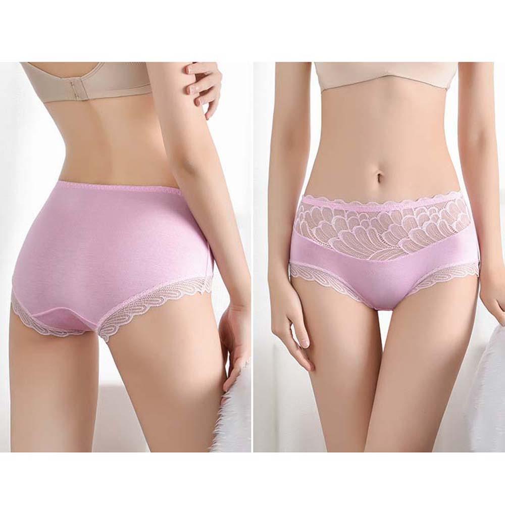 Quần Lót Cotton Tổng Hợp Lưng Vừa Không Đường May Phối Ren Nhiều Màu Sắc Cho Nữ