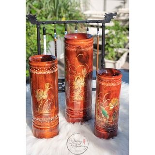 Ống đựng nhang - ống đựng hương gỗ hoa nổi siêu đẹp
