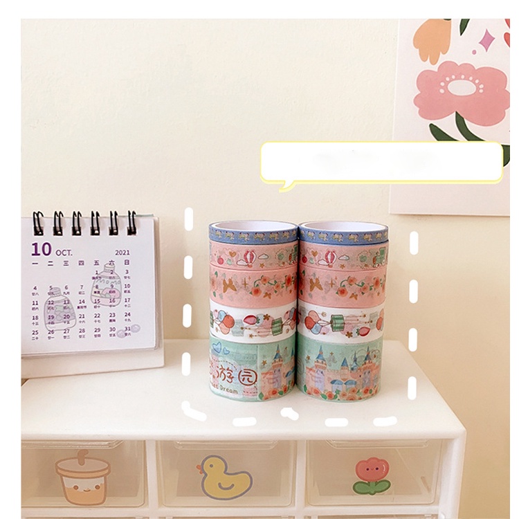 Combo 10 Cuộn Washi Tape Cartoon Hoạt Hình Chủ Đề Đáng Yêu
