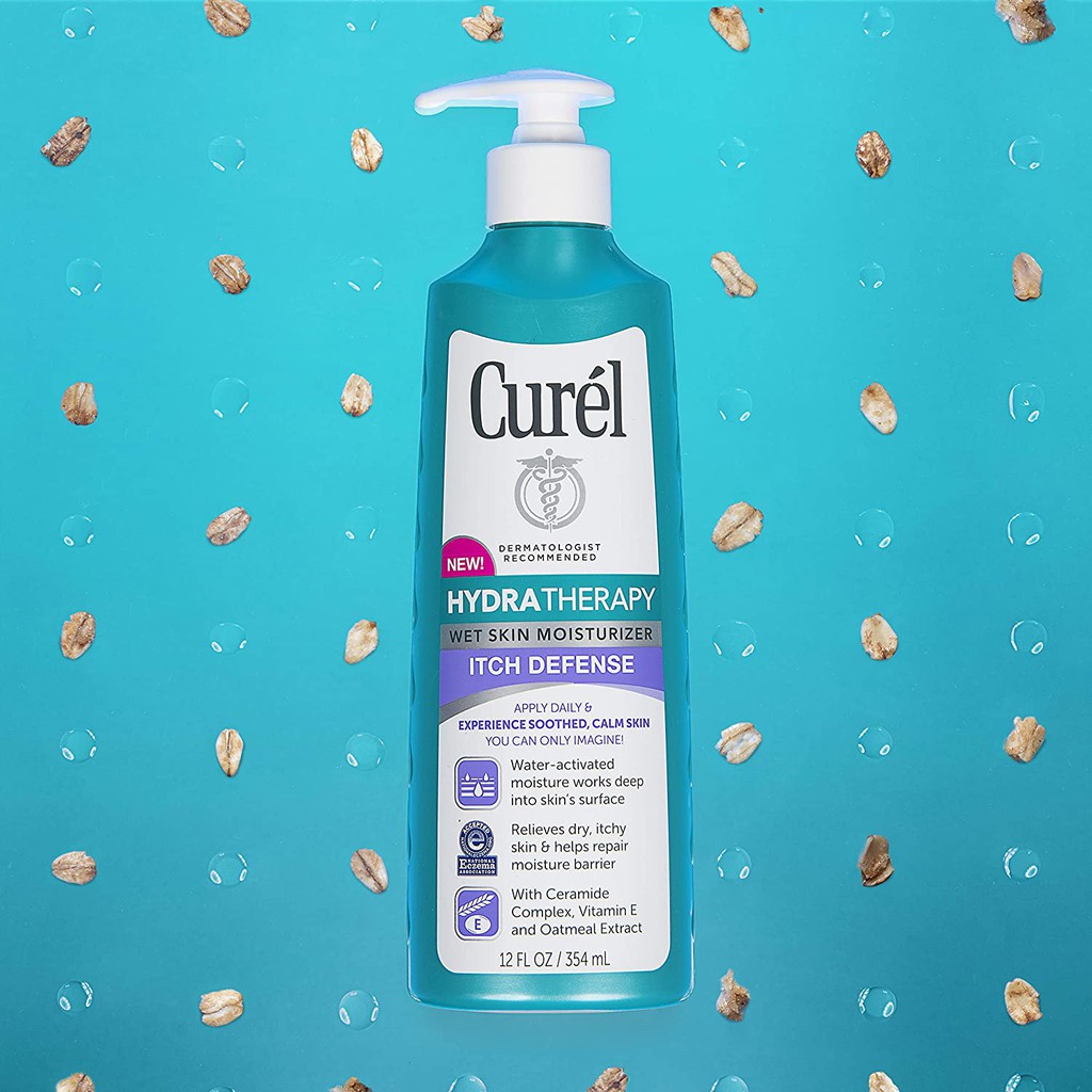 Dưỡng Thể Dưỡng Ẩm dùng khi tắm dành cho da khô, ngứa Curel Curél Hydra Therapy Itch Defense Moisturizer 354ml (Mỹ)