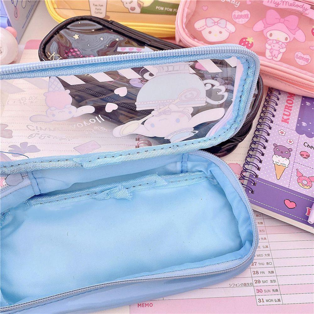 1 Túi Đựng Bút Đa Năng Họa Tiết Hoạt Hình Kuromi Melody Cinnamoroll Dễ Thương