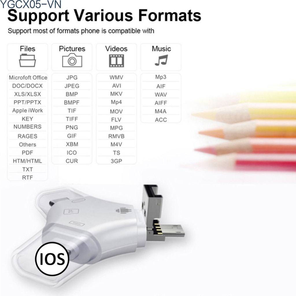 Đầu Đọc Thẻ Nhớ Đa Năng 4 Trong 1 Usb 2.0 Micro Usb Cho Iphone Android | BigBuy360 - bigbuy360.vn