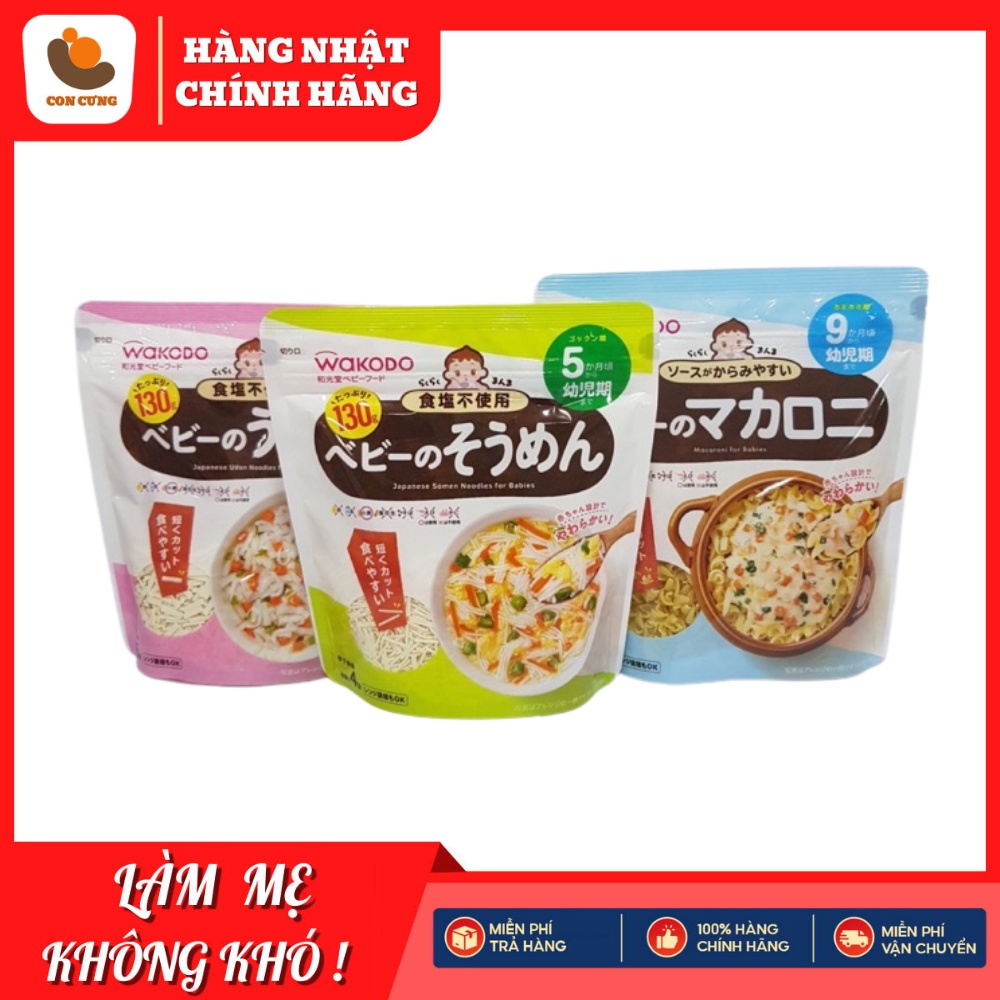 Mì nui Wakodo cho bé ăn dặm, Mì some /Udon/Nui 5M+ 7M+ 9M+