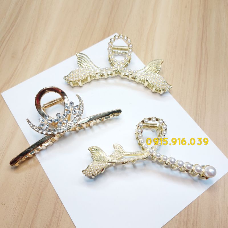Kẹp Tóc Kim Loại Hình Đuôi Cá, Kẹp Gấp Tóc