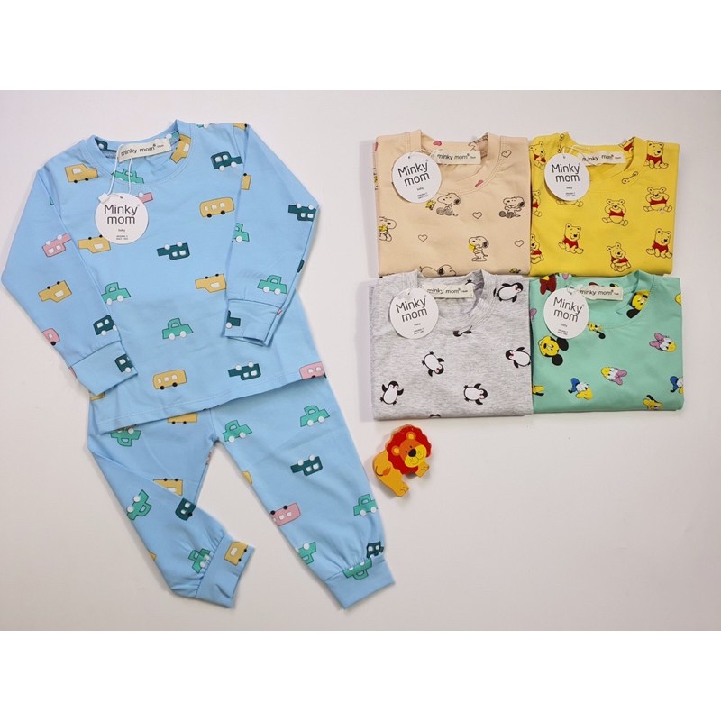 Bộ dài tay Minky Mom 100% cotton mềm mịn cho bé trai, bé gái từ 5-19kg [ HÀNG LOẠI 1 ]